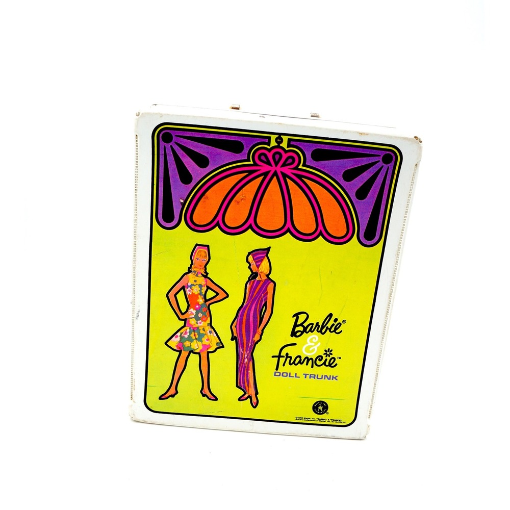 Vintage 1965 Mattel Barbie & Francie Doll Trunk 60's Barbie Closet Carrying Case